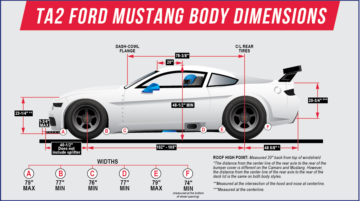 TA2 Mustang Dimensions