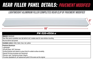 Rear Filler Panel Details and Dimensions